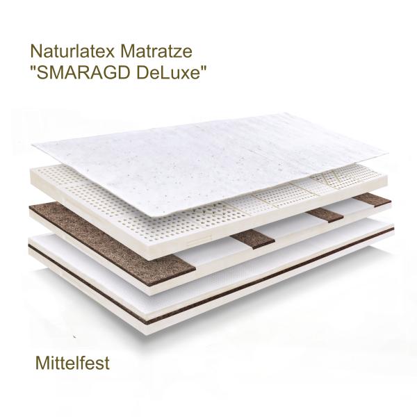 Naturlatex Matratze "SMARAGD DeLuxe " Mittelfest